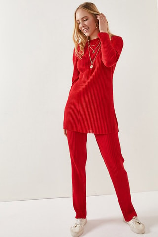 Tunique et pantalon palazzo - Rouge