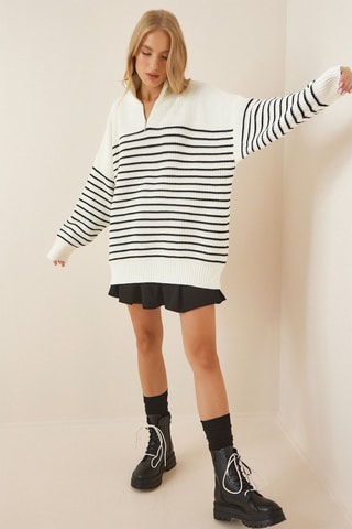 Pull - Écru et noir