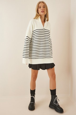 Pull - Écru et noir