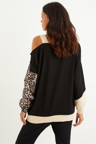 Blouse - Camel et noir