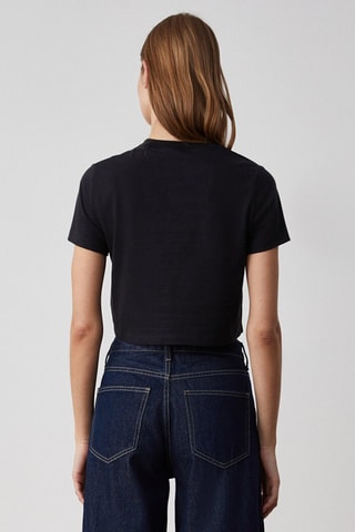 T-shirt cropped - Noir et jaune