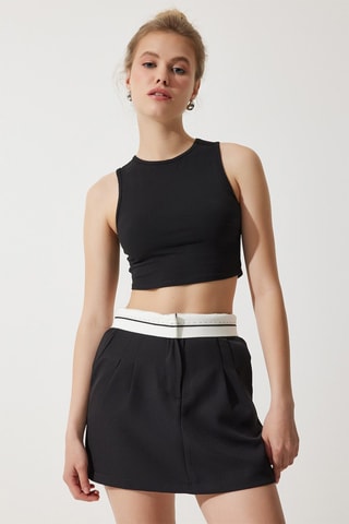 Minijupe taille haute - Noir