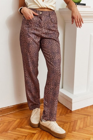 Pantalon regular - Noir et marron