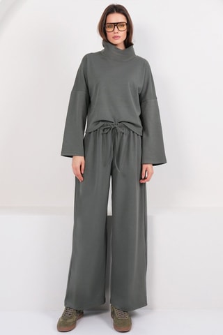 Blouse oversize et pantalon palazzo - Vert