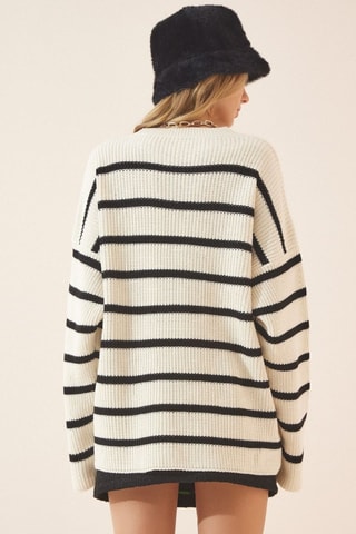 Pull oversize - Beige et noir