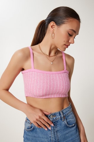 Crop top - Blanc et rose