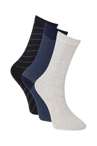 3 paires de chaussettes - Noir, bleu et gris