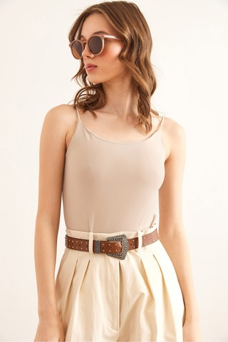 Body sans manches - Beige
