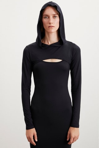 Crop top à capuche - Noir