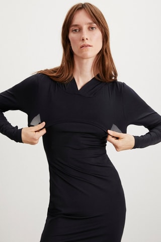 Crop top à capuche - Noir
