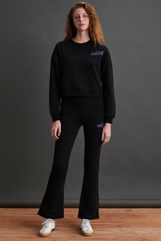 Sweat et pantalon regular - Noir et violet