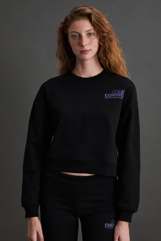 Sweat et pantalon regular - Noir et violet