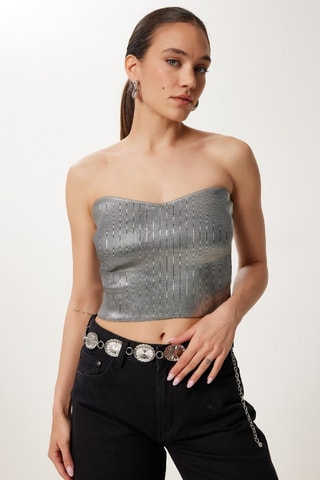 Crop top bustier - Gris