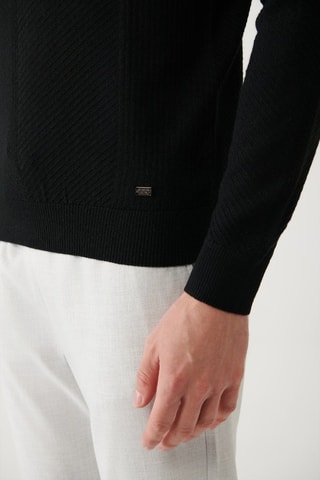 Pull regular en laine - Noir