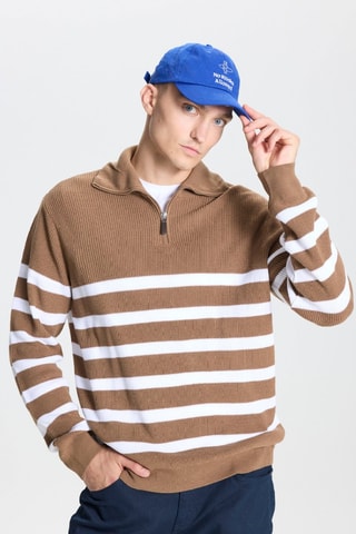 Pull - Blanc et marron