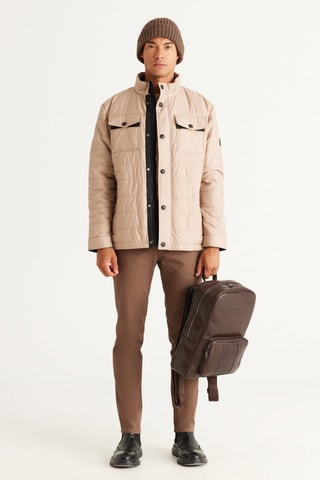 Veste regular - Noir et beige