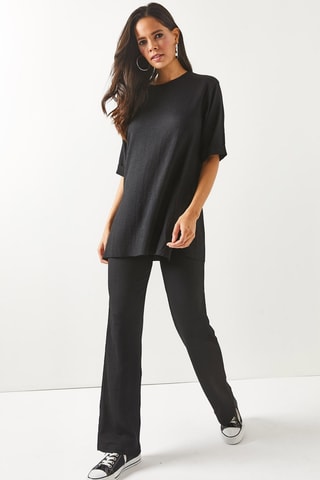 Tunique et pantalon palazzo - Noir