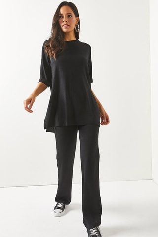 Tunique et pantalon palazzo - Noir