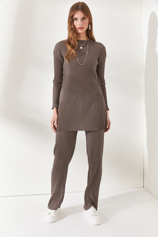 Tunique et pantalon palazzo - Gris