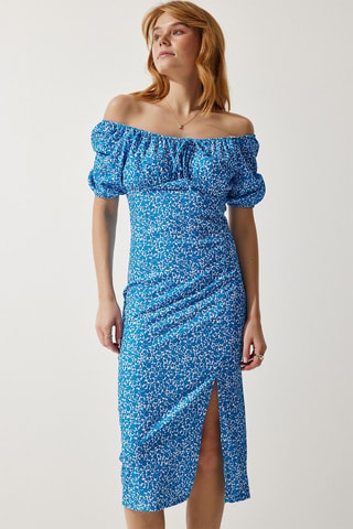 Robe fourreau - Bleu et blanc