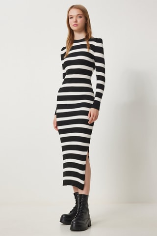 Robe fourreau - Blanc et noir