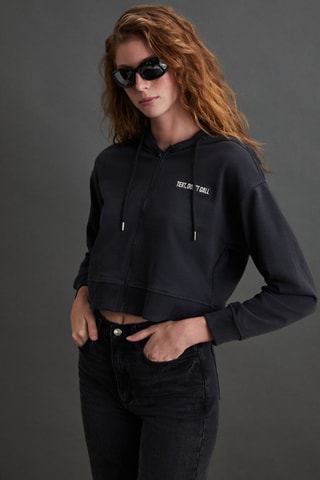 Sweat à capuche - Blanc et noir