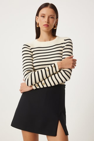 Top regular - Blanc et noir
