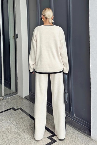 Pull et pantalon regular en laine - Beige