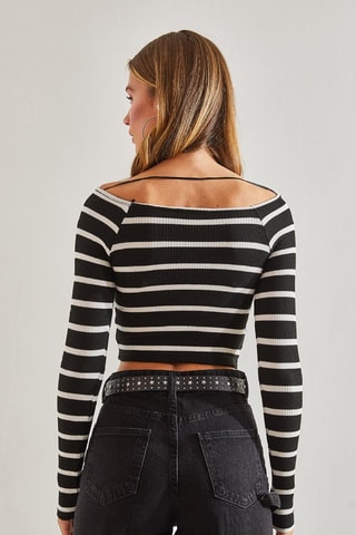 Crop top - Blanc et noir