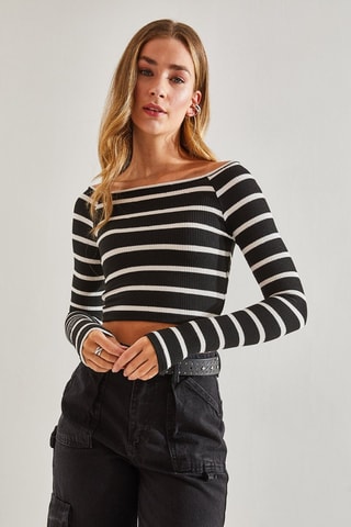 Crop top - Blanc et noir