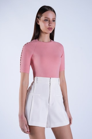 Top - Blanc et rose