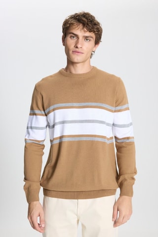 Pull - Blanc et marron