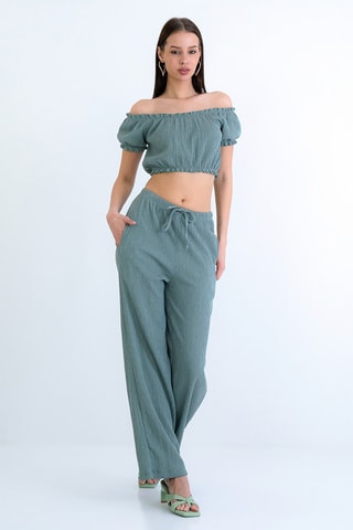 Crop top et pantalon - Vert