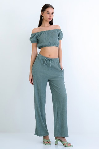Crop top et pantalon - Vert