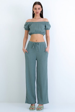 Crop top et pantalon - Vert