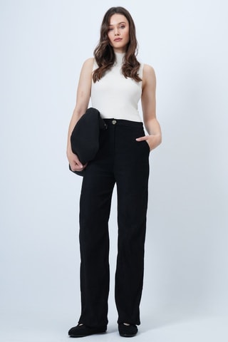 Pantalon palazzo taille haute - Noir
