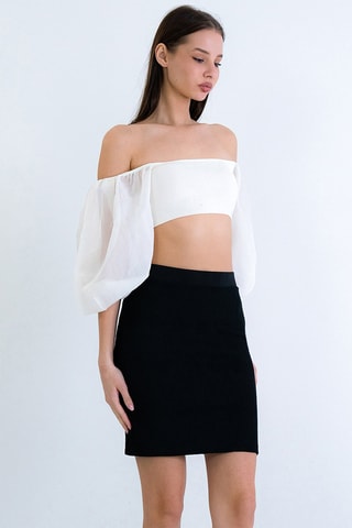 Minijupe taille haute - Noir