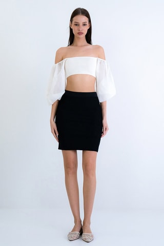 Minijupe taille haute - Noir