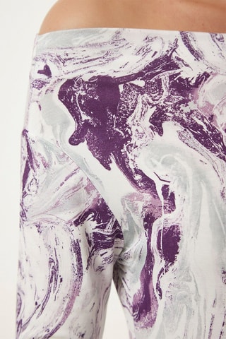 Top - Blanc, violet et vert