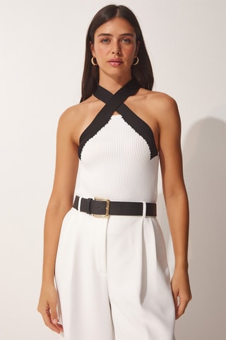 Top slim - Blanc et noir
