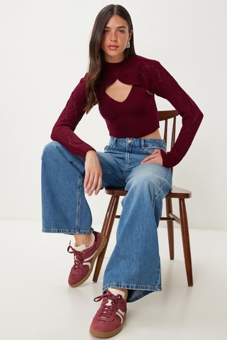 Boléro et crop top - Rouge