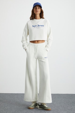 Sweat court - Blanc et bleu