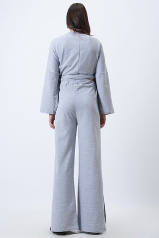 Crop top et pantalon taille haute - Gris