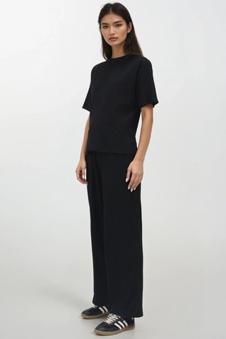 T-shirt et pantalon taille haute - Noir