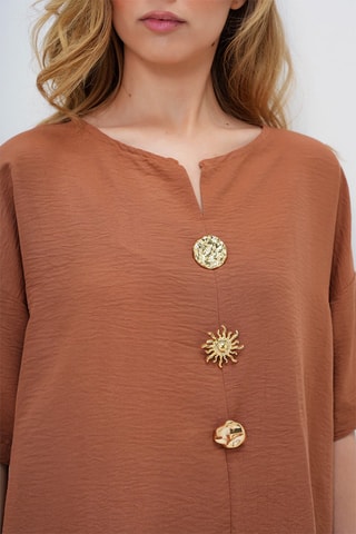 Blouse et pantalon taille haute - Marron