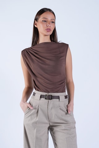 Top sans manches - Marron