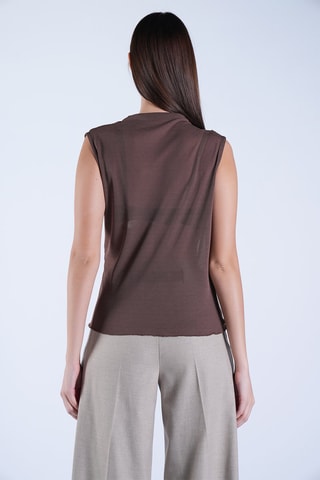 Top sans manches - Marron