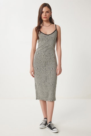 Robe fourreau - Blanc et noir