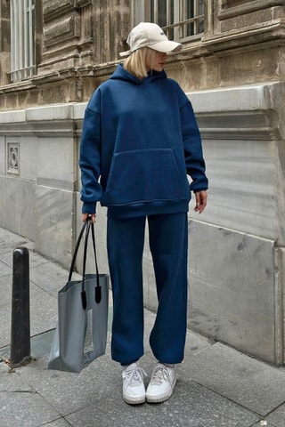 Sweat à capuche et jogging - Bleu