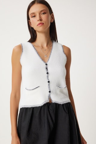 Gilet sans manches en laine - Blanc